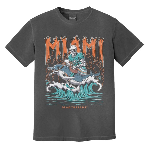 Dead Threads Apparel Other - Dead Threads Miami Dolphins Football Tee Unisex Comfort Colors Graphic Shirt Med
